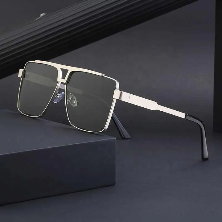 نظارات شمسية رجالية فاخرة عالية الجودة بعلام . Luxury Brand Steampunk Men's Sunglasses High