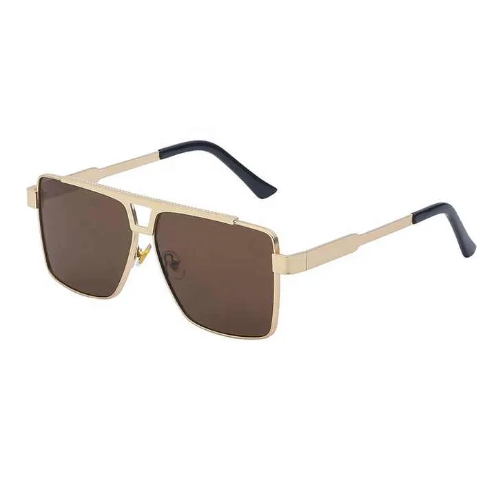 نظارات شمسية رجالية فاخرة عالية الجودة بعلام . Luxury Brand Steampunk Men's Sunglasses High