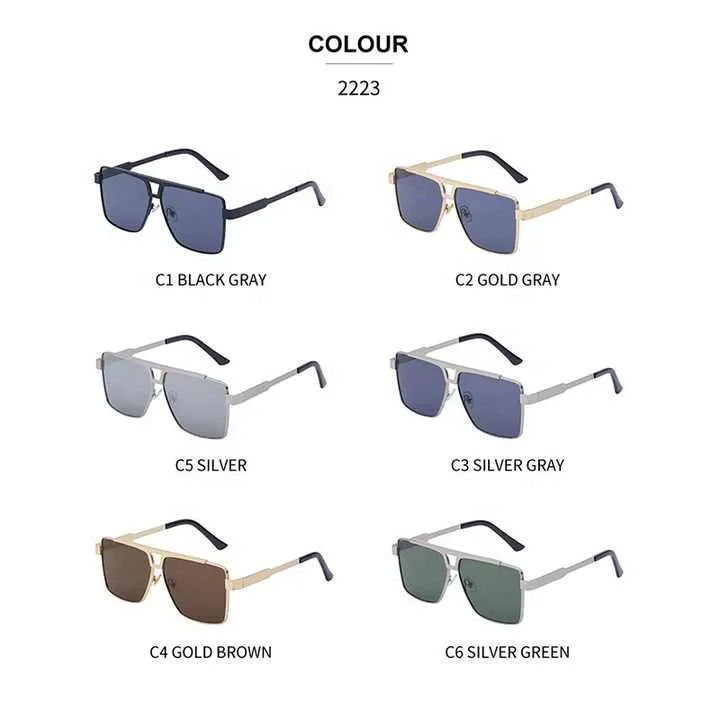 نظارات شمسية رجالية فاخرة عالية الجودة بعلام . Luxury Brand Steampunk Men's Sunglasses High