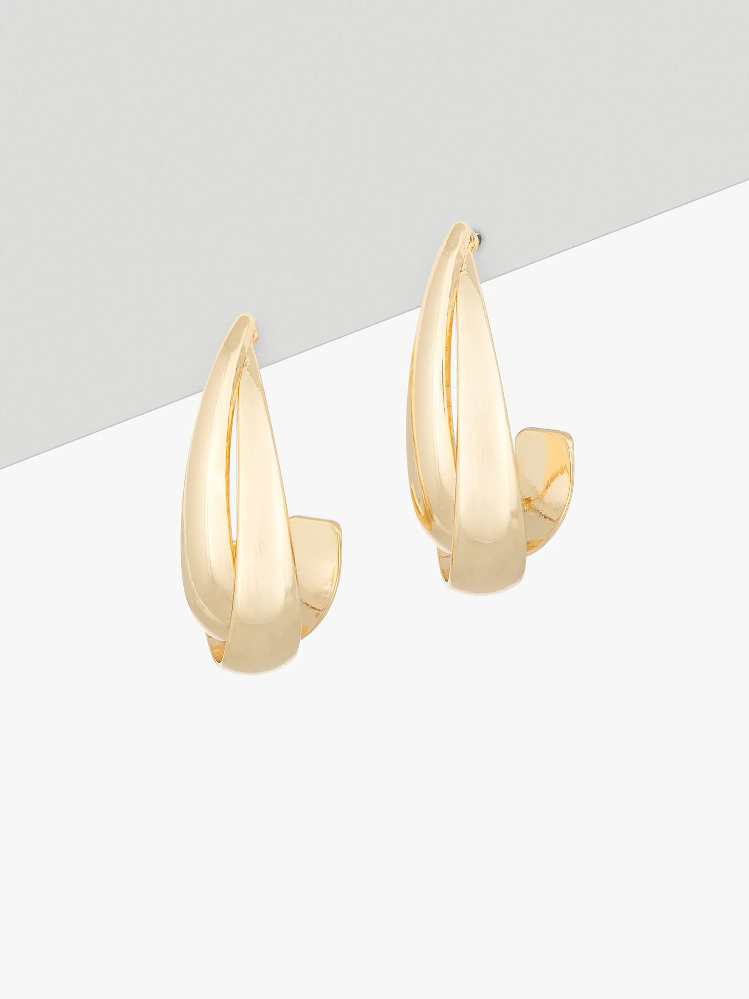 14K Gold Criss Cross Drop Earring