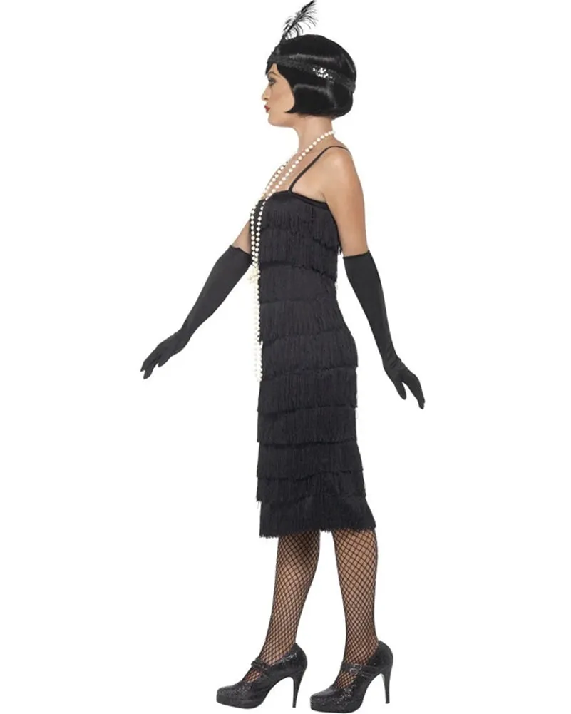 20s Elegant Black Flapper Womens Plus Size Costume