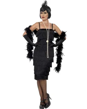 20s Elegant Black Flapper Womens Plus Size Costume