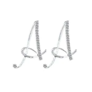 A-S, 26 Letters Silver Stud Earrings