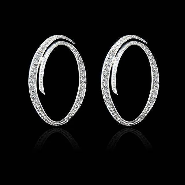 A-S, 26 Letters Silver Stud Earrings