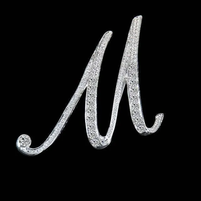 A-S, 26 Letters Silver Stud Earrings