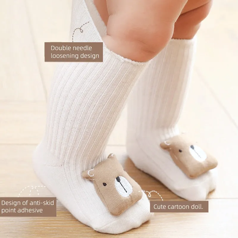 Anti Slip Soled Soft Cotton Cartoon Animal Baby Socks