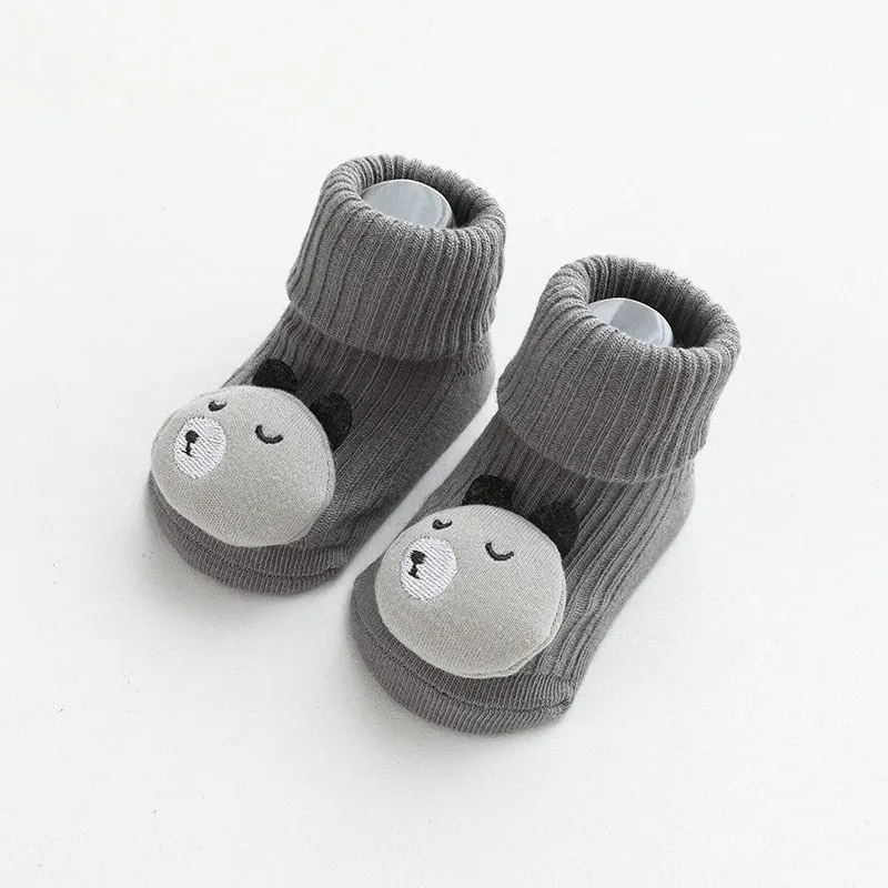 Anti Slip Soled Soft Cotton Cartoon Animal Baby Socks