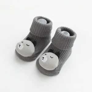 Anti Slip Soled Soft Cotton Cartoon Animal Baby Socks