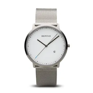 Bering Classic Stainless Steel Mesh Watch with Long Second Sweep