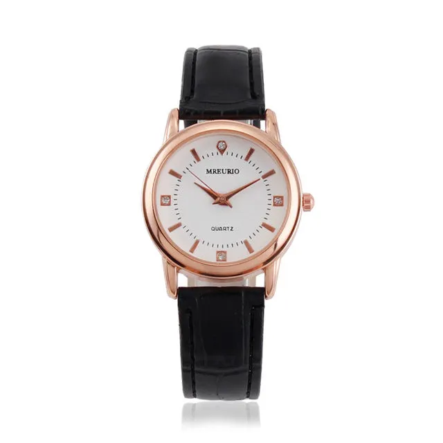 Black leather Couple watch