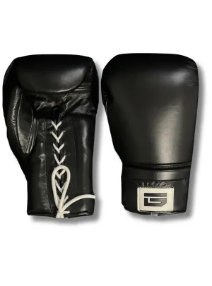Black Timeless Laced Boxing Gloves