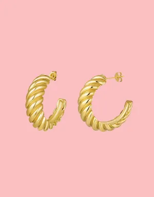 Bold baguette hoop earrings