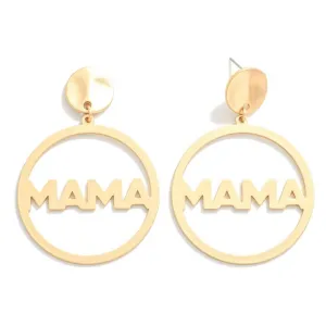 Bold Mama Circle Dangle Drop Statement Earrings