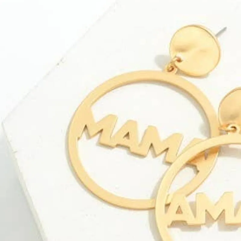 Bold Mama Circle Dangle Drop Statement Earrings