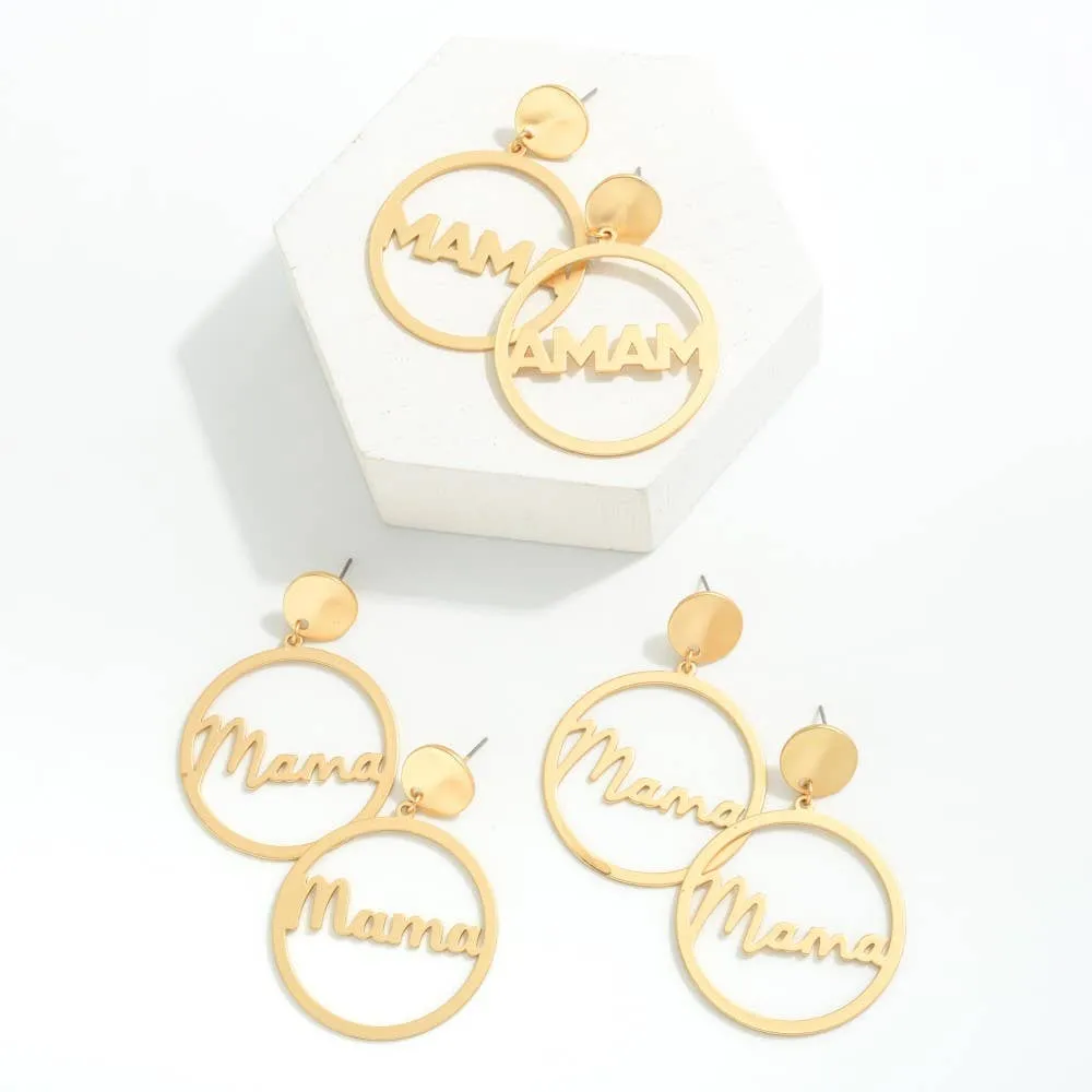 Bold Mama Circle Dangle Drop Statement Earrings