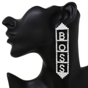 BOSS Rhinestone Pave Statement Earrings