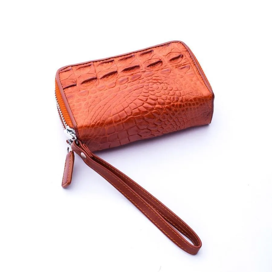Brown Crocodile Backbone Skin Wallets