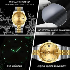 BY BENYAR AKNIGHT Watches for Men Quartz Movement WatchWaterproof Luminous Men's Watch, Stainless Steel Strap Business Watches