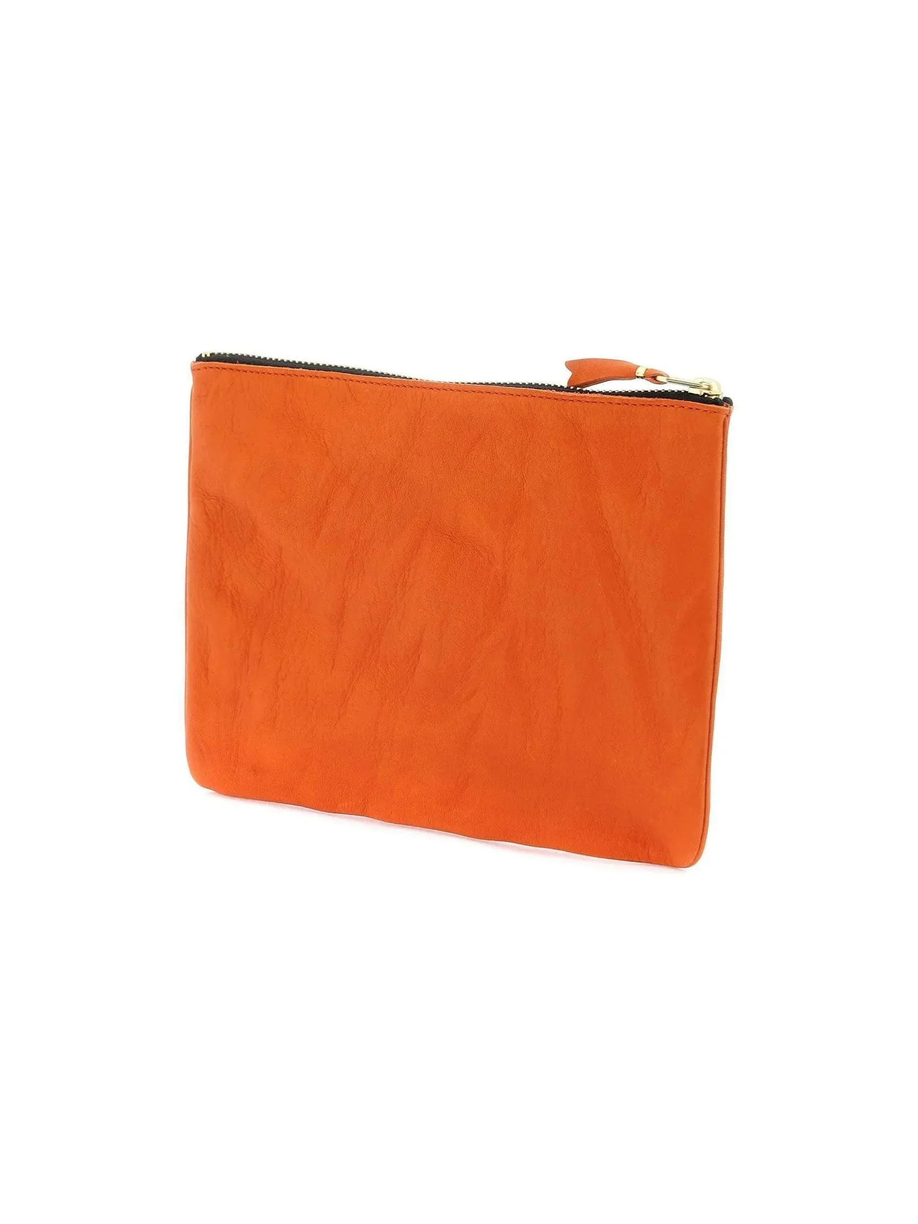 Classic Leather Zipper Clutch Bag