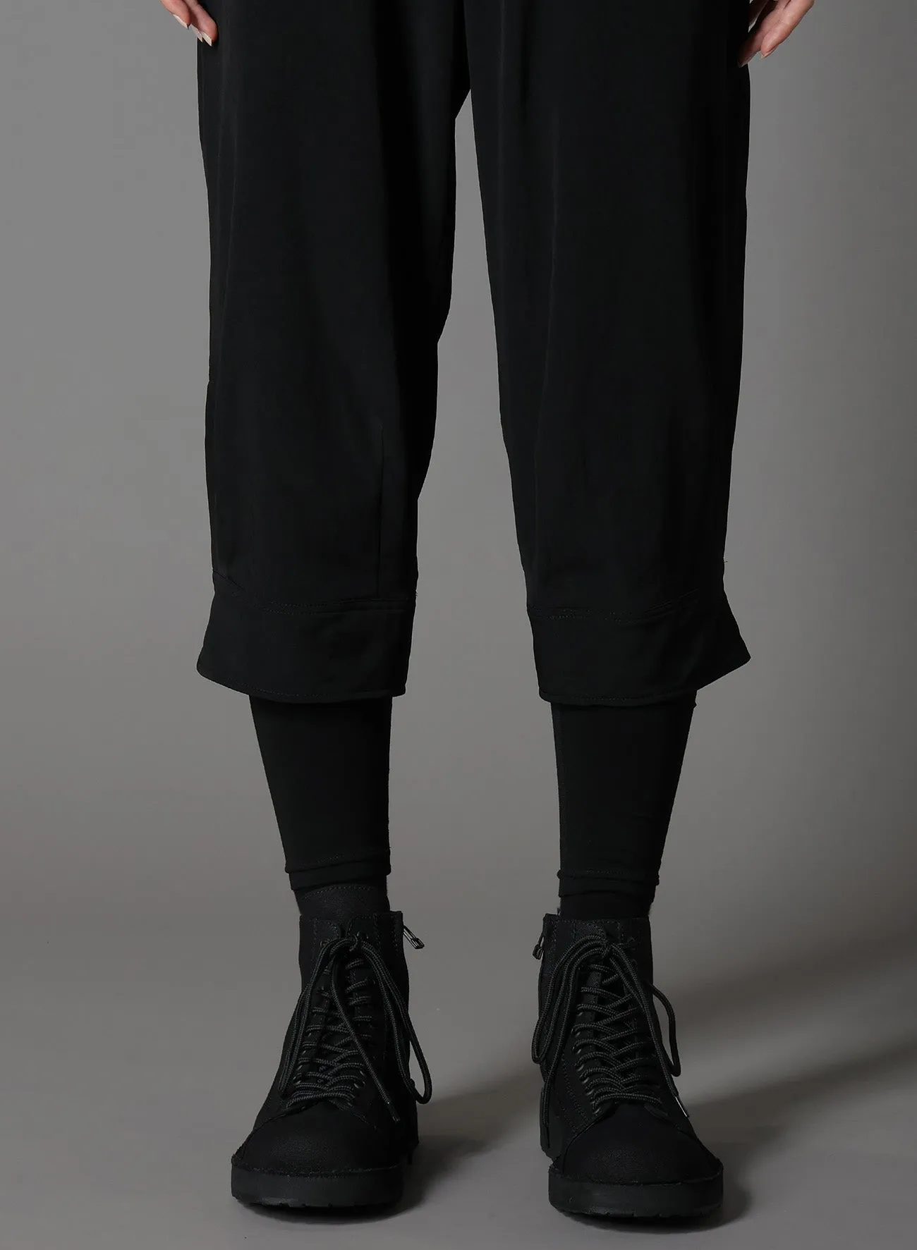CREPE DE CHINE HEM BELT PANTS