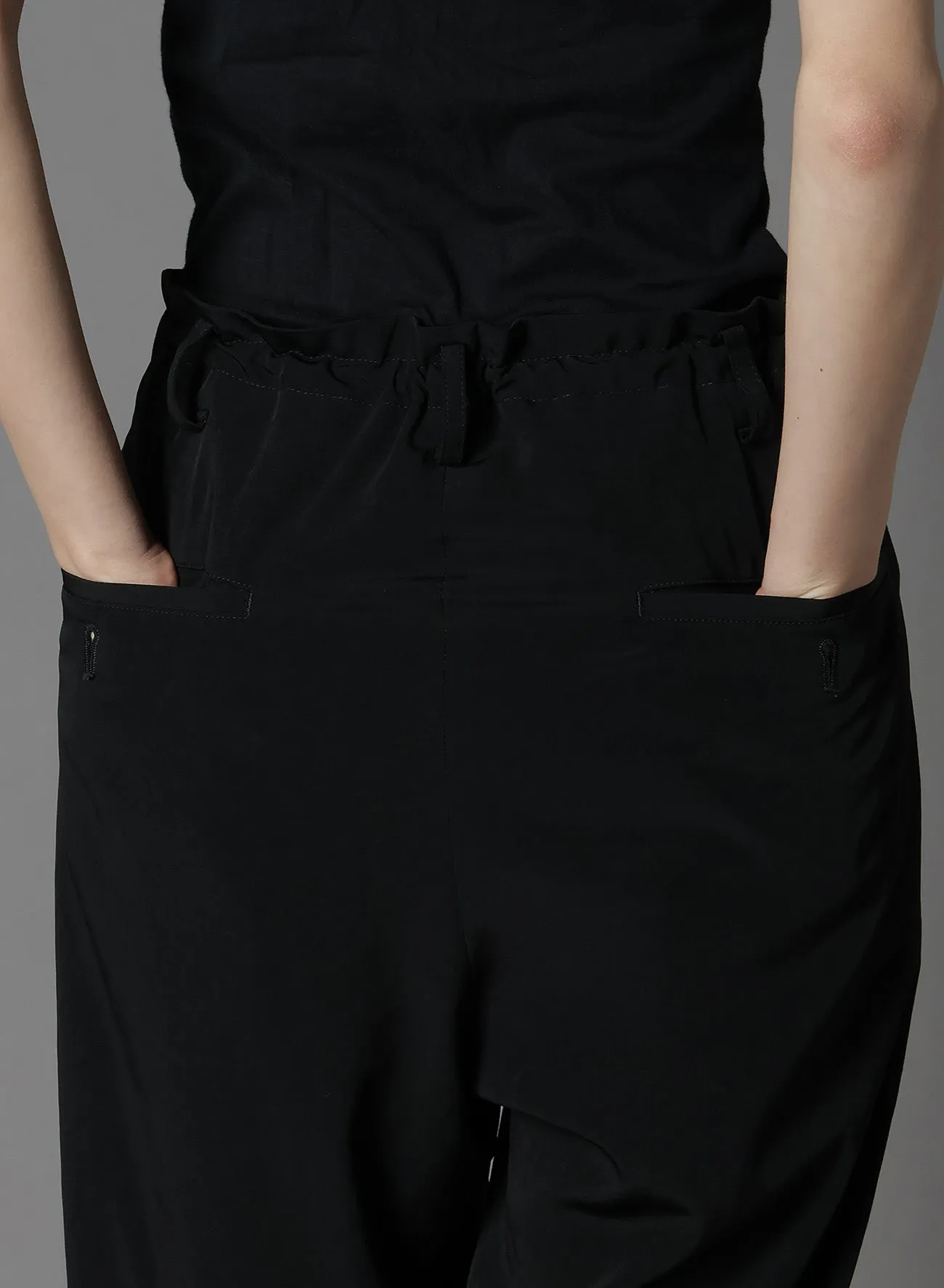 CREPE DE CHINE HEM BELT PANTS