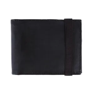 CTM® Men's Bifold Wallet with Elastic Keeper Strap