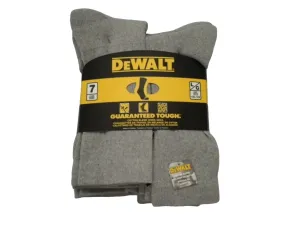 DEWALT Grey Cotton Work Socks 7-Pack, Men's Size 10-13