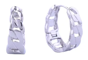 DJE310851 14K Bold Chain Huggie Earrings