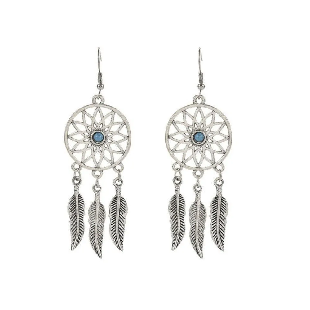 Dream Catcher Feather Earrings