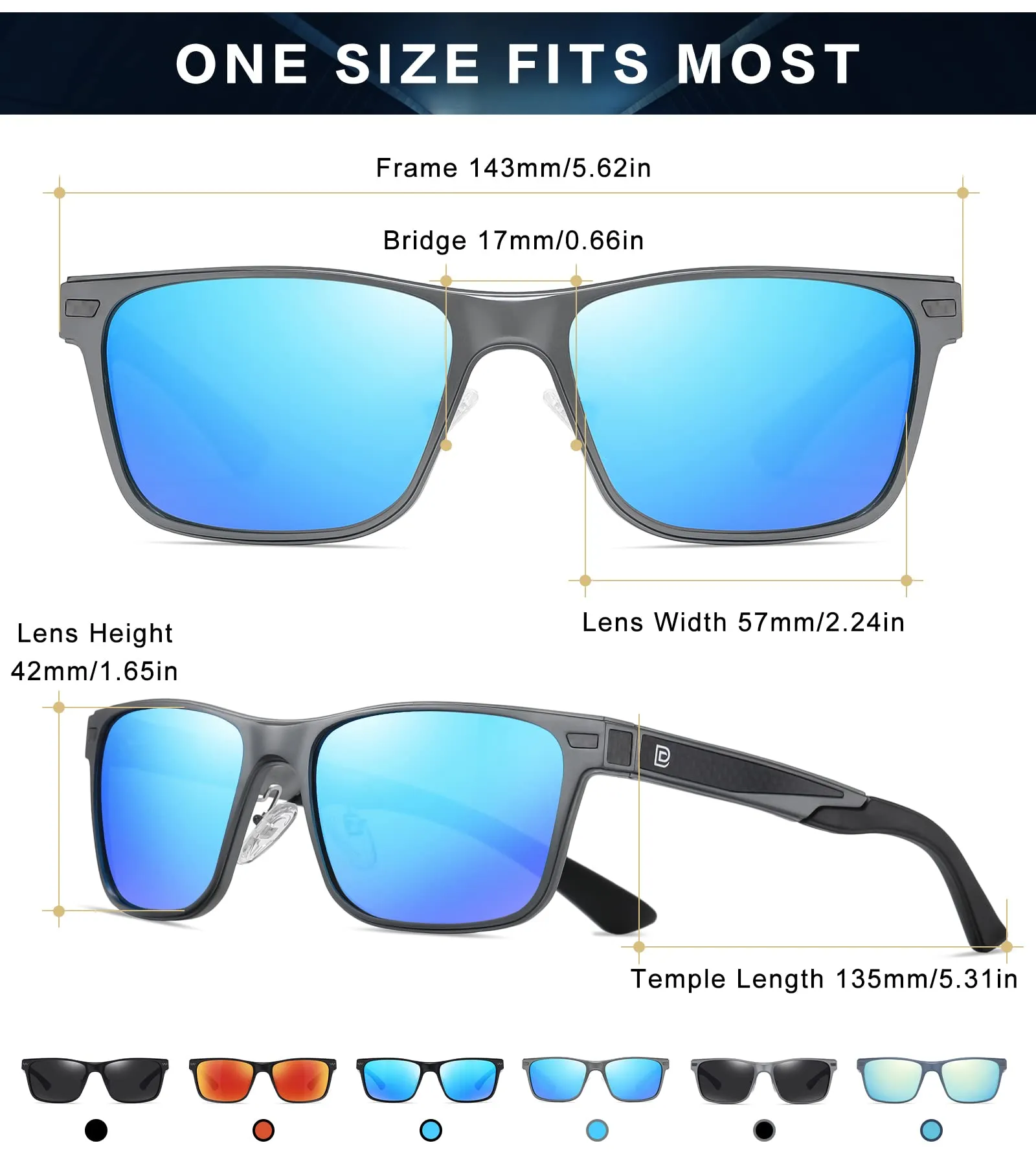 DUCO Polarized Sunglasses Sports Shades 100%UV Protection 8207