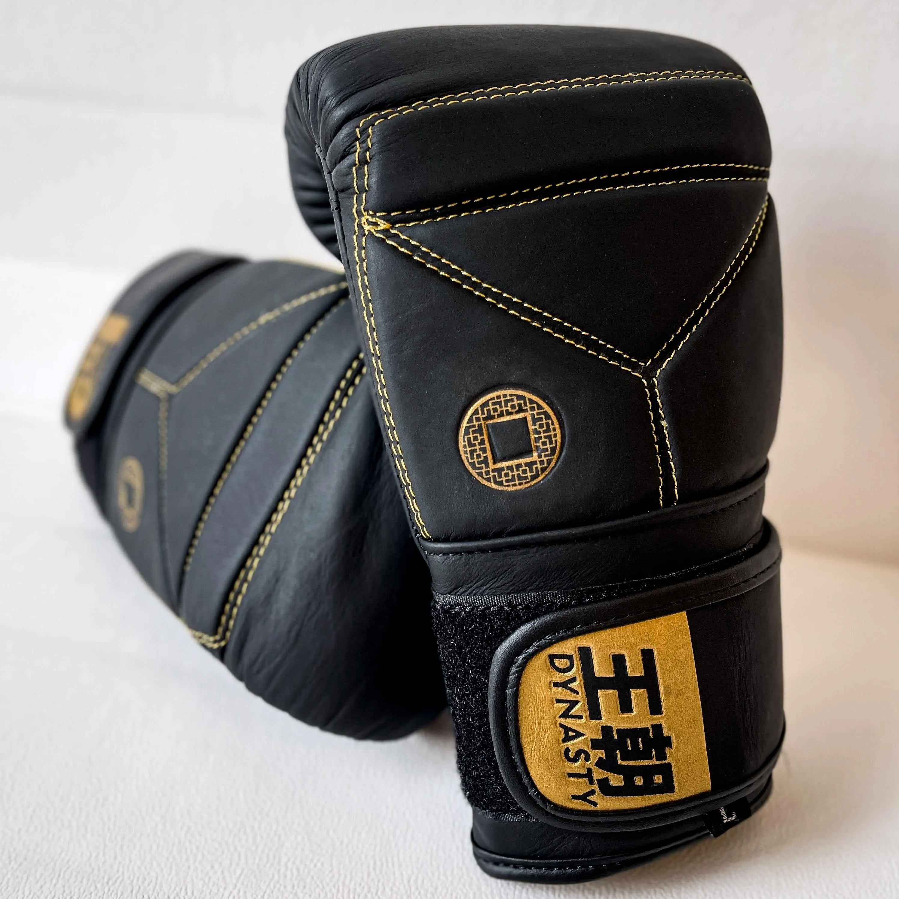 Dynasty Diamond Pro Old School Boxing Bag Gloves (Matte Black)