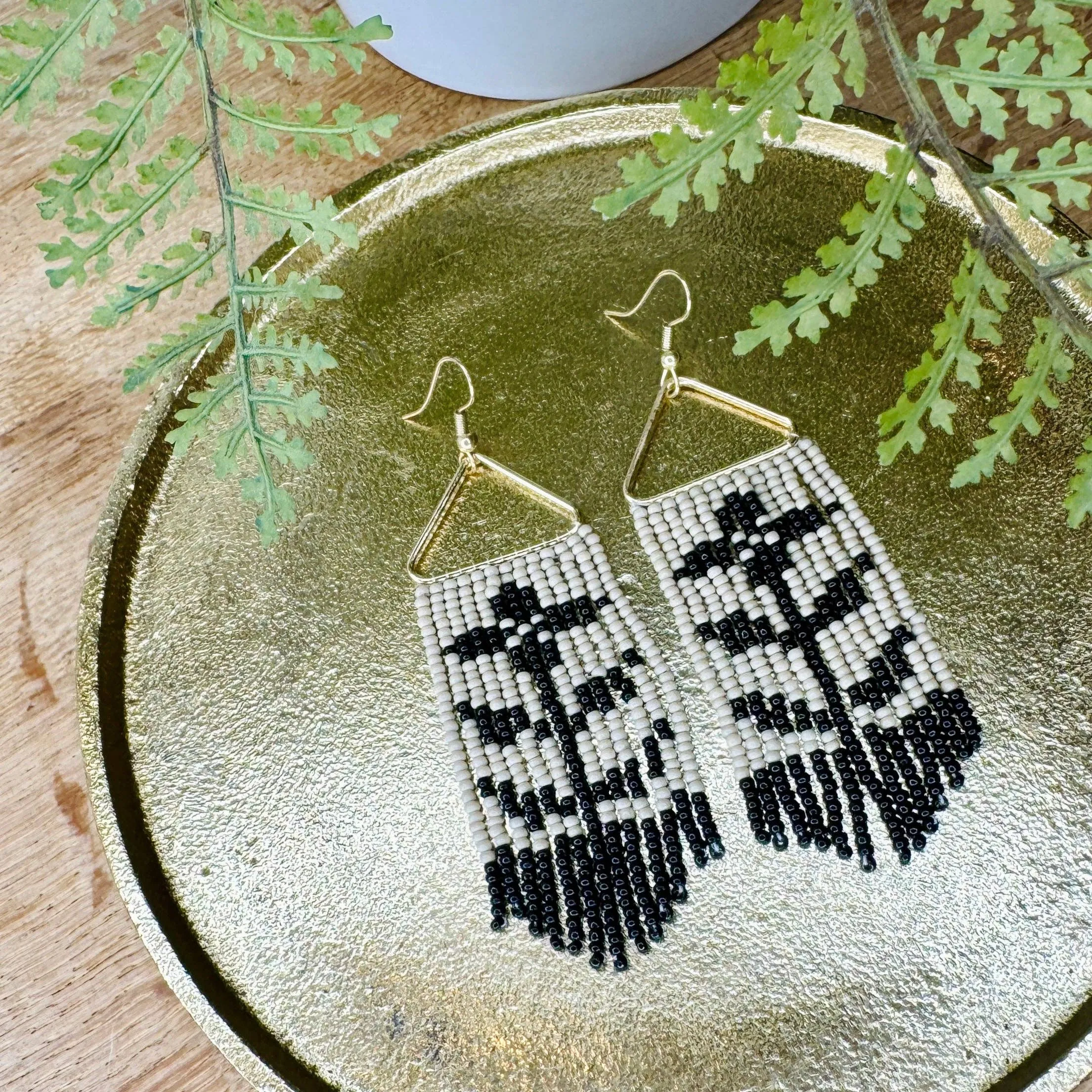 Eleanor Swedish-Inspired Folk Floral Seed Bead Earrings
