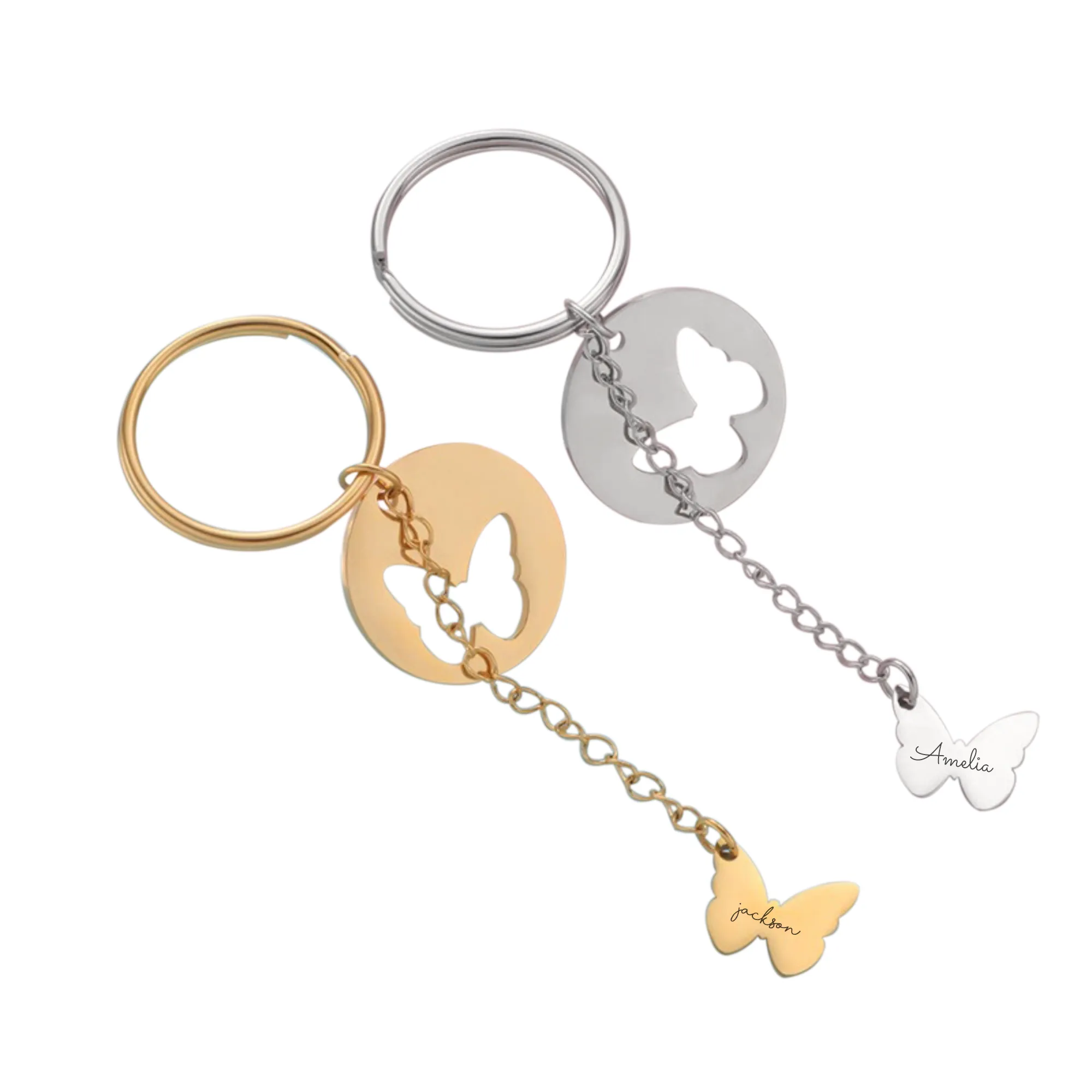 Engraved Butterfly Name Keychain KCK 24
