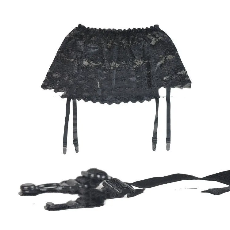 Floral Mesh Lace Garter Suspenders Belts