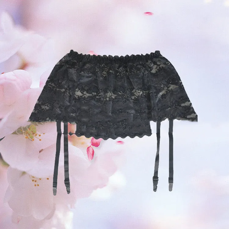 Floral Mesh Lace Garter Suspenders Belts