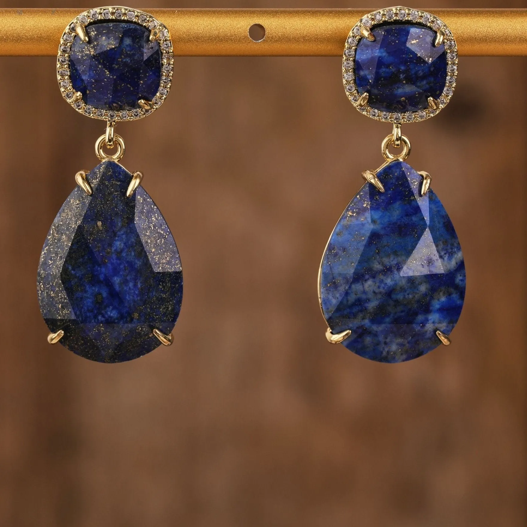Gemstone Teardrop Earrings