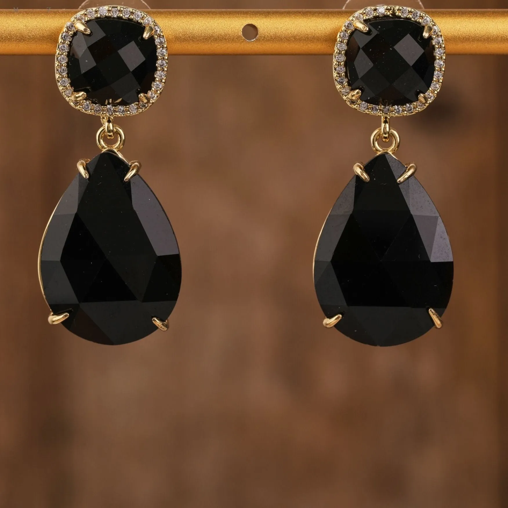 Gemstone Teardrop Earrings
