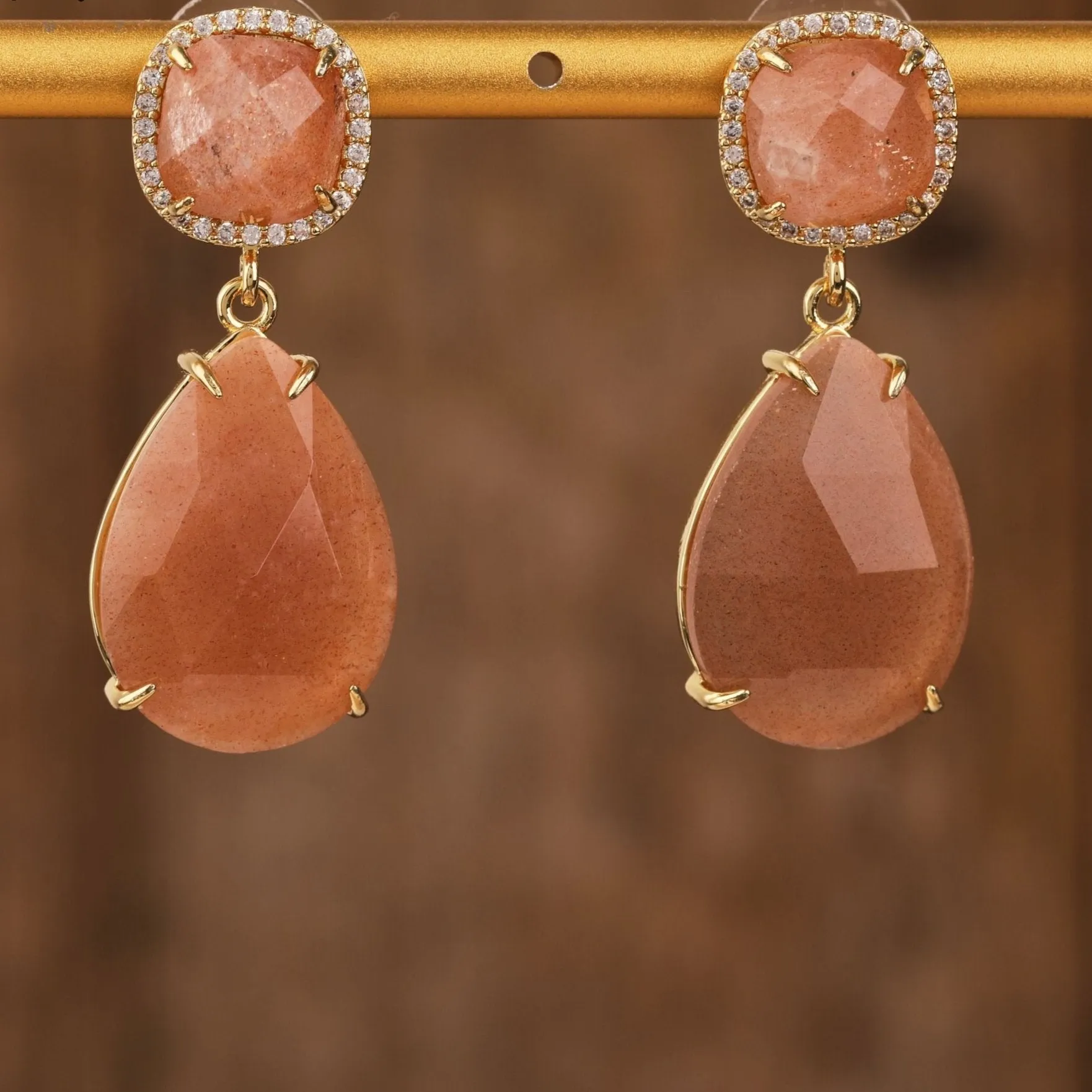 Gemstone Teardrop Earrings