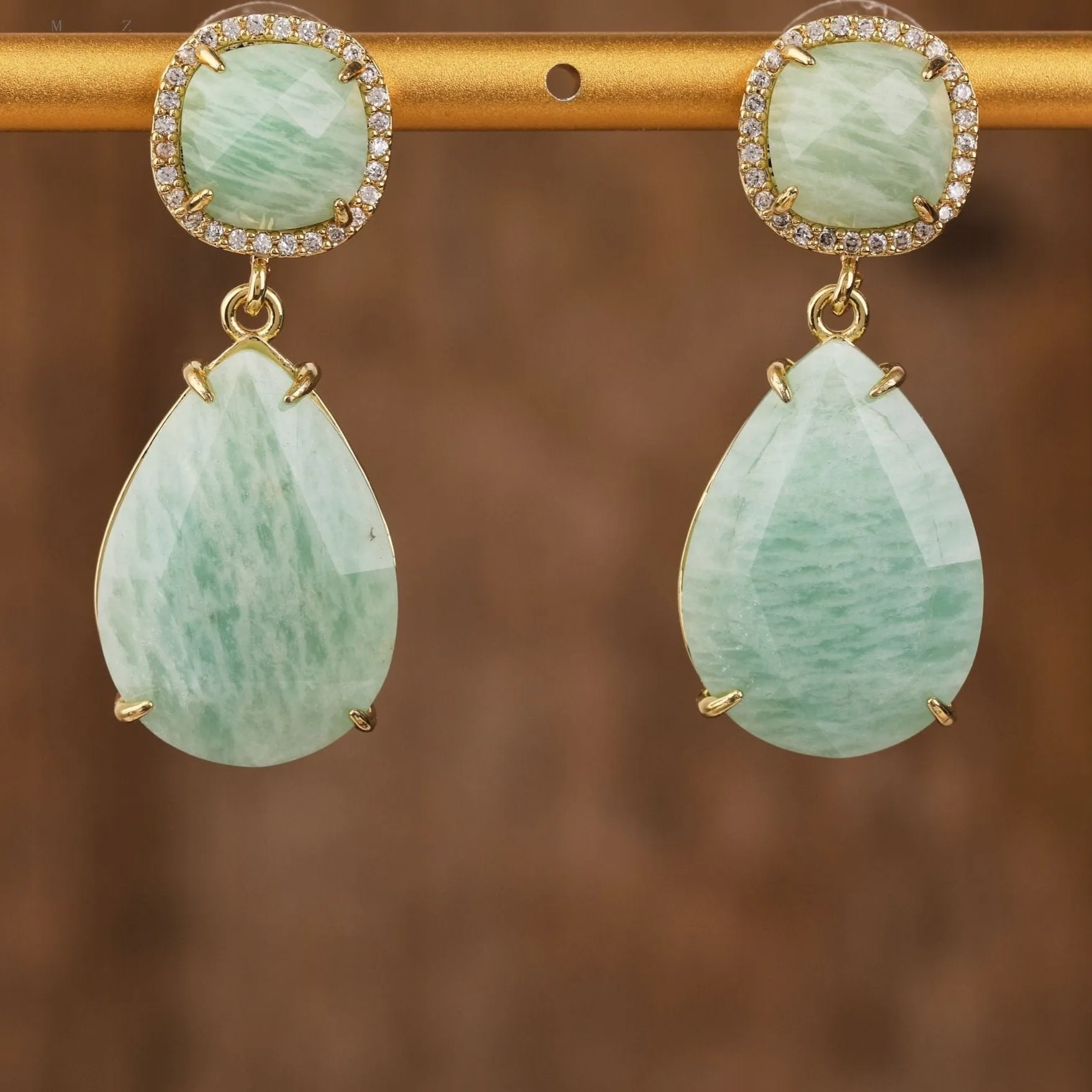 Gemstone Teardrop Earrings