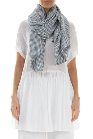 Gingham Check Linen Scarf