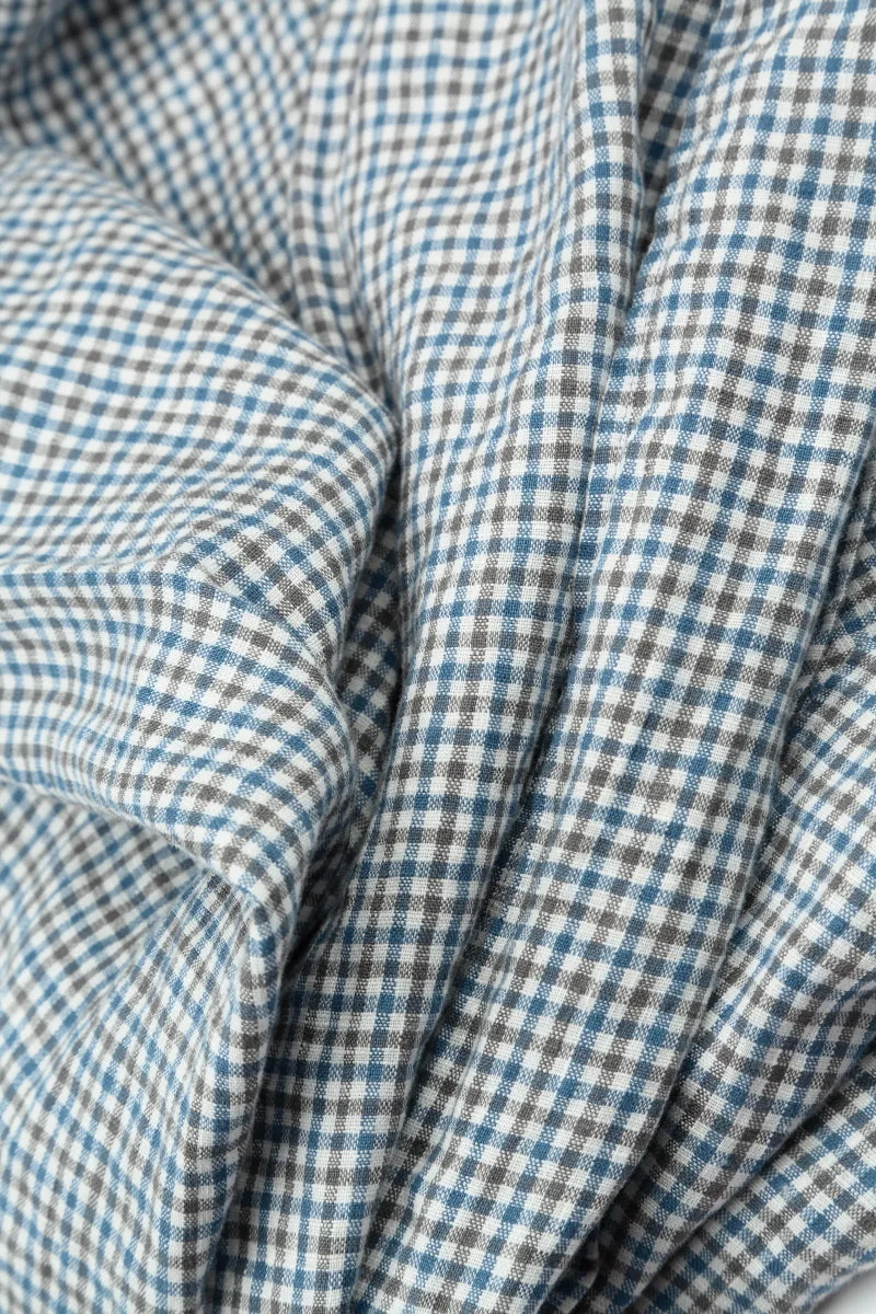 Gingham Check Linen Scarf