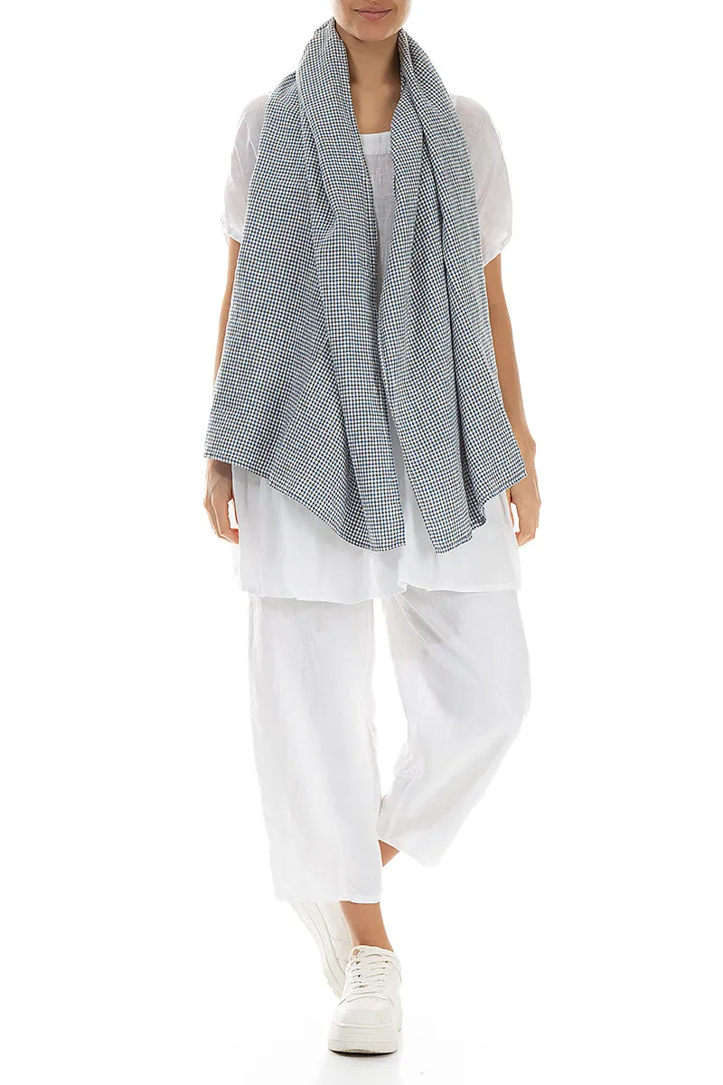 Gingham Check Linen Scarf
