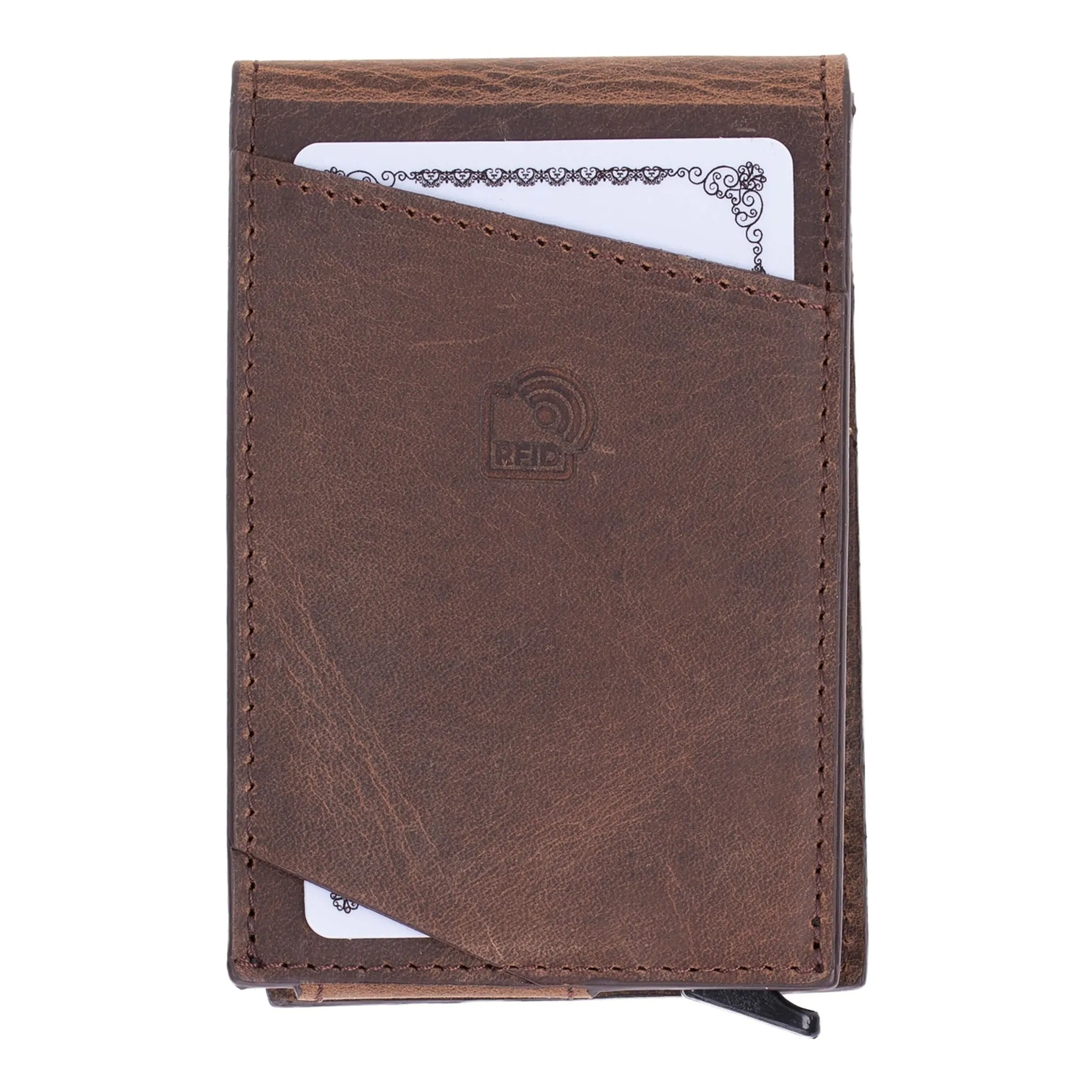 Grant Card Holder Wallet, Distressed Coffee