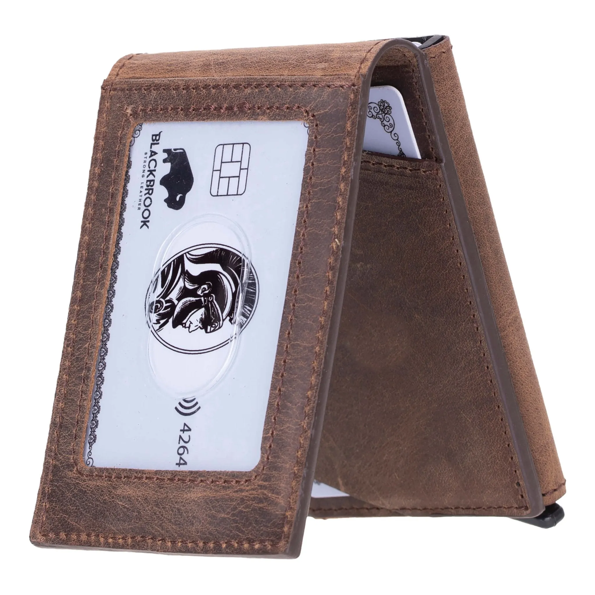 Grant Card Holder Wallet, Distressed Coffee
