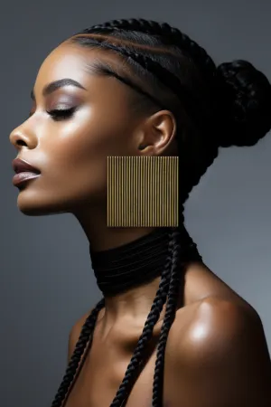 Grid Square Earring