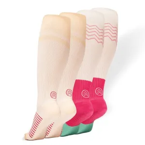 Gripjoy Men's Extended Size Compression Socks with Grips (Pack of 2)