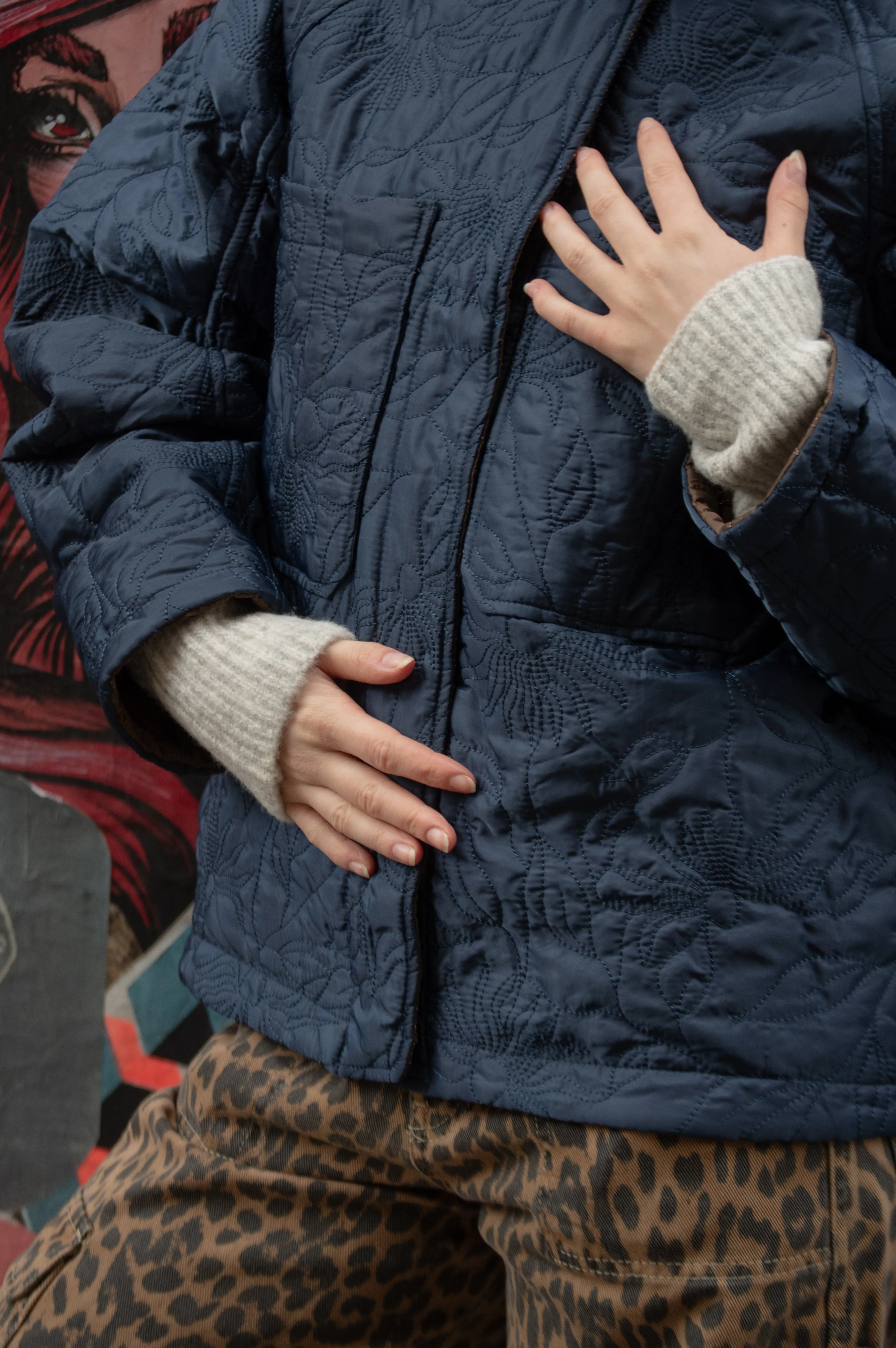 Ichi Fauzia Light Grey Melange Wrist Warmers