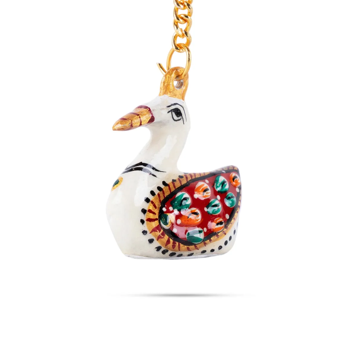 Key Chain - 2 x 2 Inches | Duck Design Key Ring/ Metal & Painted Key Holder for Car & Bike