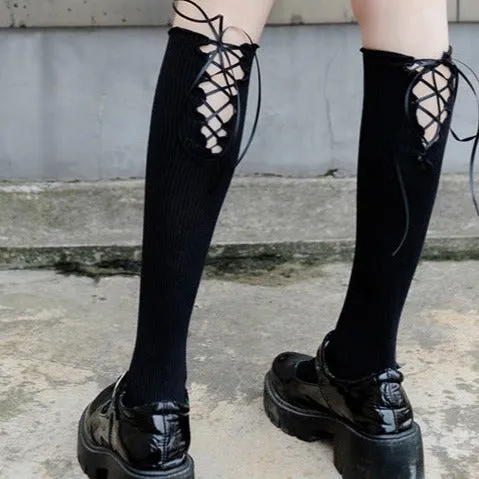 Lace-up Hollow Cute Calf Socks