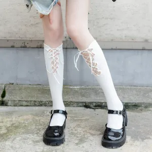 Lace-up Hollow Cute Calf Socks